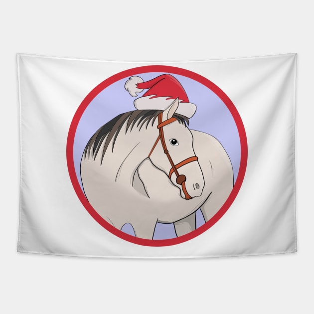 Merry Christmas Horse Tapestry by DiegoCarvalho