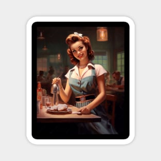 A Pin Up Waitress Magnet