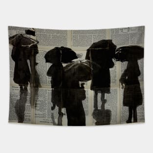 Figures in the rain Tapestry