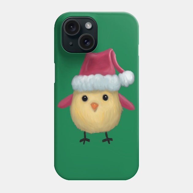 Chick with a Santa Hat Phone Case by Artofokan