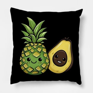 Cute Kawaii Avocado and Pinapple Pillow