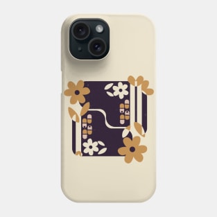 Flowers floral shape in dark purple shape Phone Case