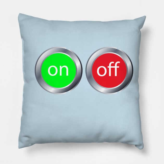 round on off button Pillow by demianakistri111
