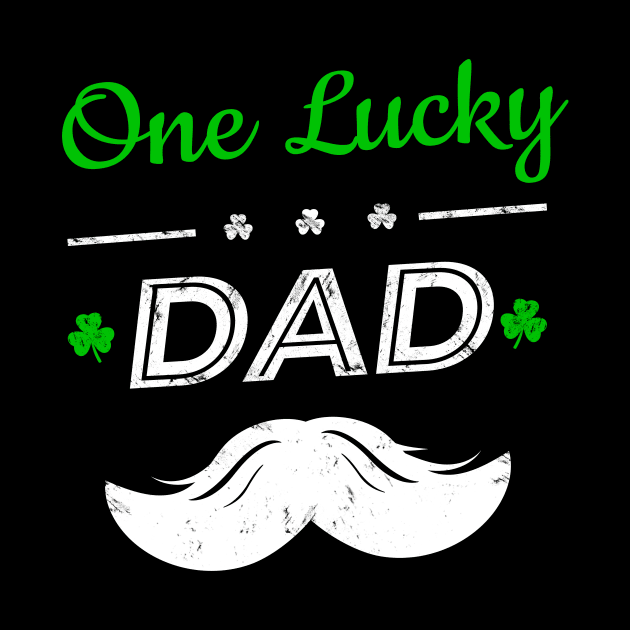 One Lucky Dad Vintage St Patrick Day Gift by Yasna