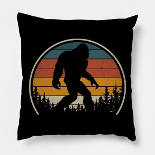 Retro Bigfoot Believer Silhouette Sasquatch Hide And Seek Pillow