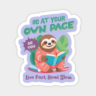 Cozy Sloth Go At Your Own Pace Magnet