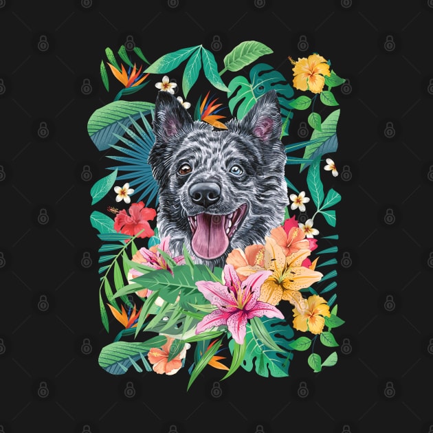 Tropical Mudi dog by LulululuPainting