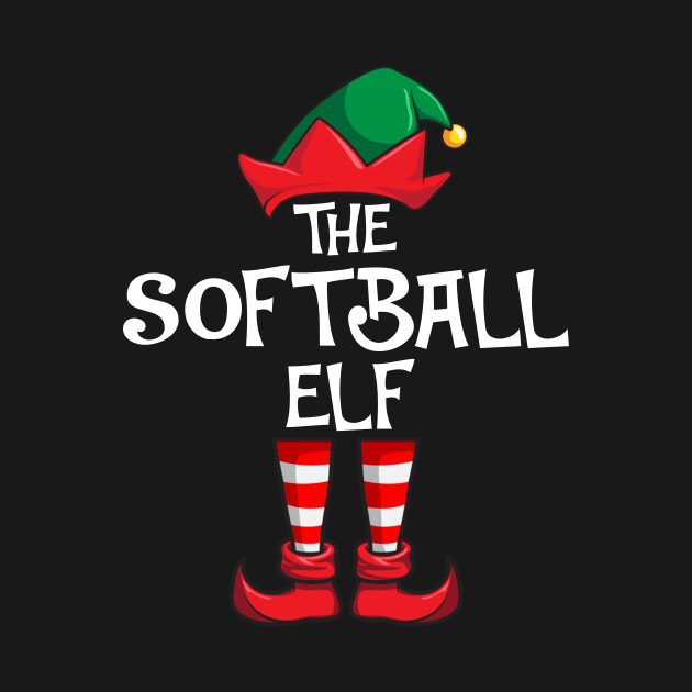 Softball Elf Matching Family Christmas Sporty by hazlleylyavlda