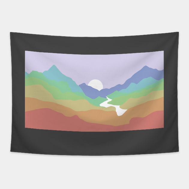 LGBT+ Pride Flag Nature Landscape Tapestry by gray-cat