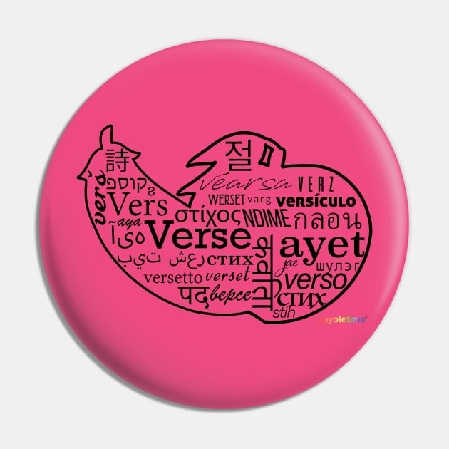 Verse Eggplant Peach Word Design Pin by GayOleTime