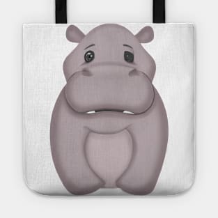 Cute Hippopotamus Drawing Tote