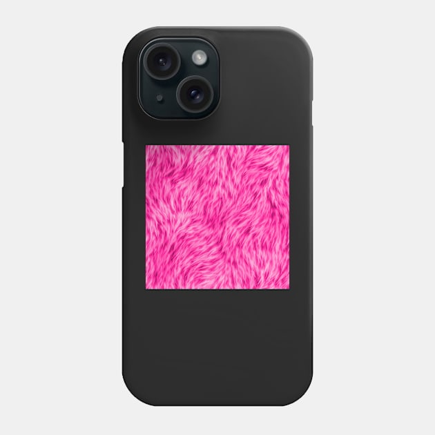 Bright Neon Pink Fur Design Phone Case by CraftyCatz