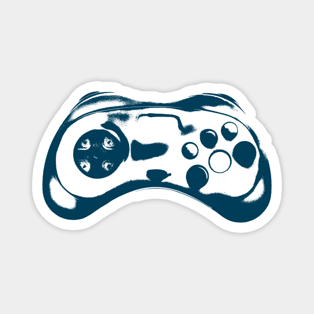 Blue Vector Illustration of Video Game Controller Magnet by Spindriftdesigns