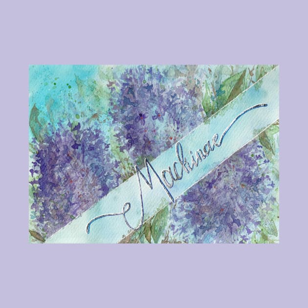 Mackinac Lilacs Watercolor by Jarrodjvandenberg