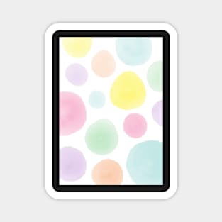 Colorful Pastel Polka dot watercolor pattern Magnet