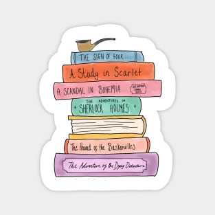 Sherlock Holmes book stack Magnet