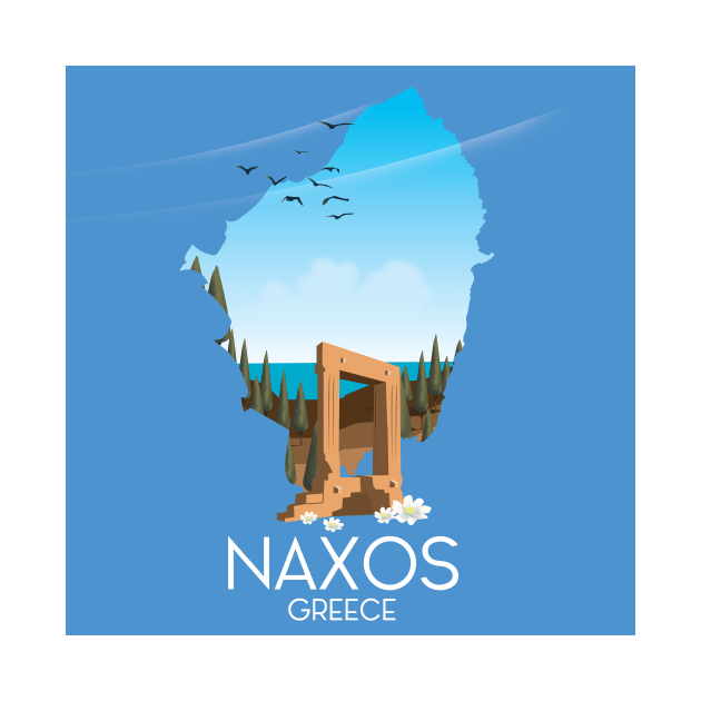 Naxos Greece travel poster by nickemporium1