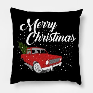 Red Truck Merry Christmas Tree Pillow