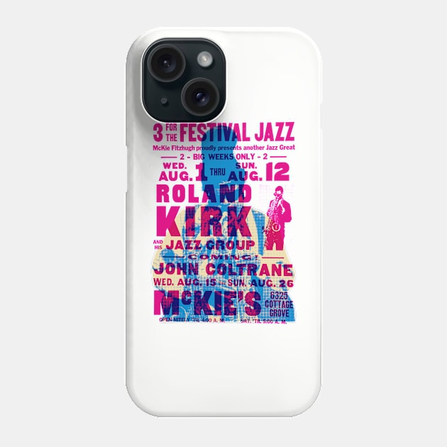 Roland Kirk tour poster Phone Case by HAPPY TRIP PRESS