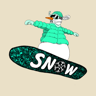 snowman on the board (mint) T-Shirt