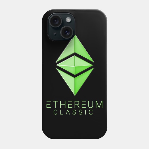 Ethereum Classic Simple (green metal) Phone Case by andreabeloque