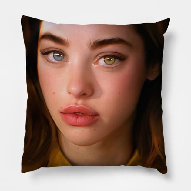 girl with heterochromia art Pillow by jerksonidon