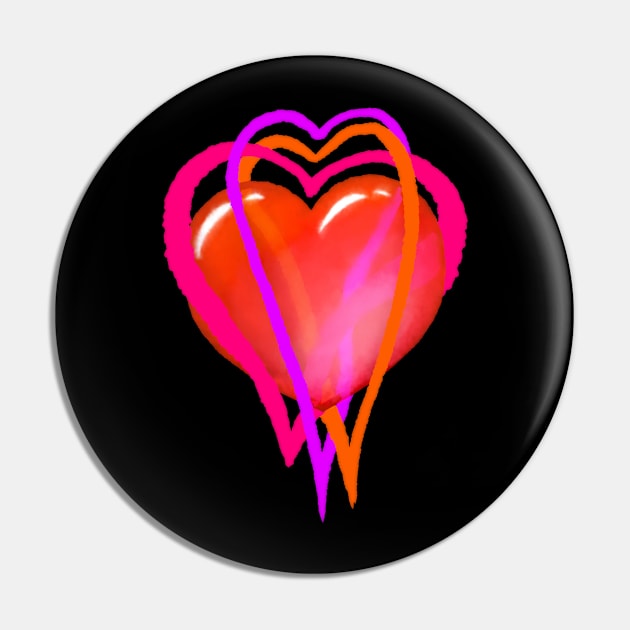 red glas heart Pin by SuRReal3D