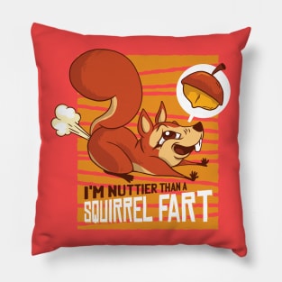 Squirrel Fart Funny Cartoon Graphic Design Pillow