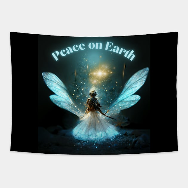 Christmas Peace - Holy Angel on Xmas Evening Tapestry by Design-by-Evita