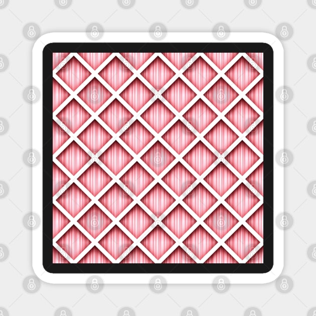 Geometric Pattern, Rhombic  Motif, Monochromatic Coloring Magnet by lissantee