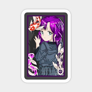 Goth Anime Girl Japanese Aesthetic Anime Otaku Streetwear Magnet