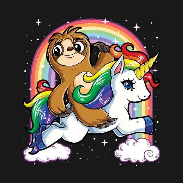 Unicorn Sloth Riding T Sloths Unicorns Rainbow s95 magic by Olegpavlovmmo