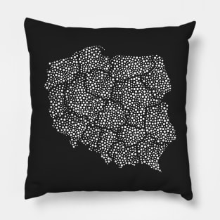 Map of Poland Polka Dot, Polska, Poland Map Pillow