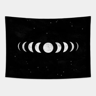 Moon Phase • Black & White Tapestry