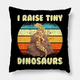 Leopard Gecko Mom Dad Reptile I Raise Tiny Dinosaurs Pillow