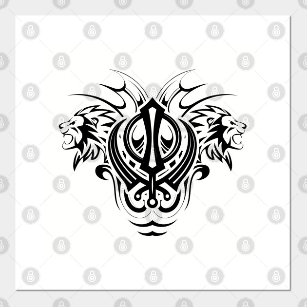 Khanda Sikhs Pattern Art Sticker