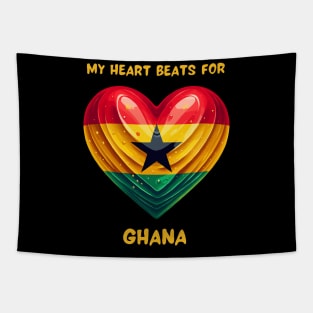 My Heart Beats For Ghana Flag Tapestry
