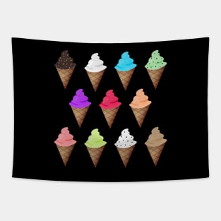 Variety of Ice Cream Flavors Tapestry