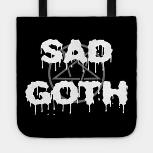 Sad Goth Aesthetic Pentacle Pentagram Emo Grunge Black Tote