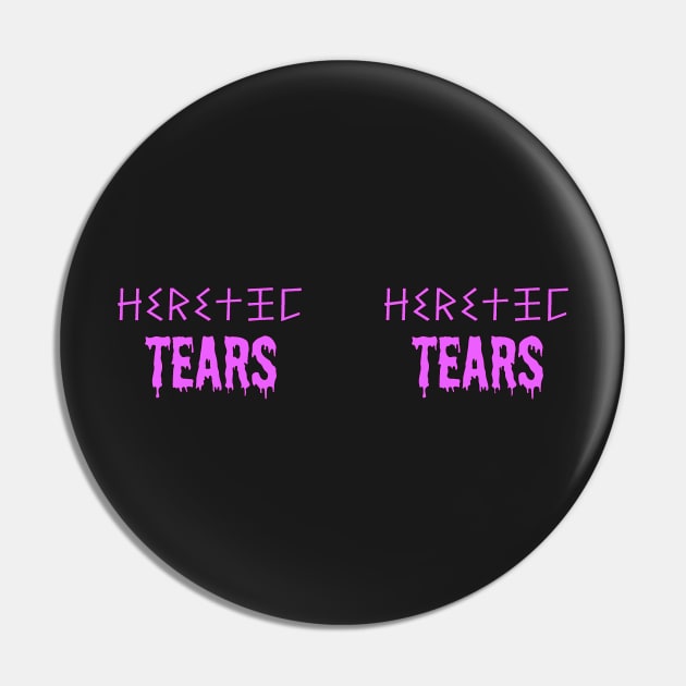 Heretic Tears Mug -  Tongue Pink Text on Vulva Purple Pin by SolarCross