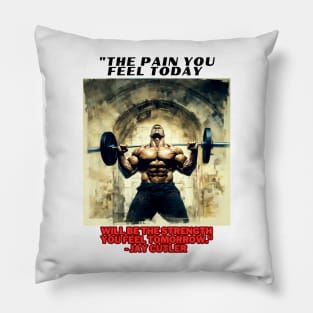 "The pain you feel today will be the strength you feel tomorrow." - Jay Cutler Pillow