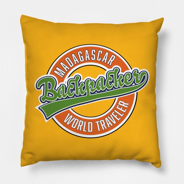 Madagascar backpacker world traveler Pillow by nickemporium1