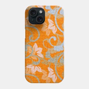 Electric Orange Scroll Tapestry Phone Case