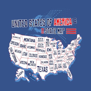 USA Travel Map - state map T-Shirt