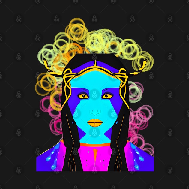 Neon-colored avatar woman by O.M design