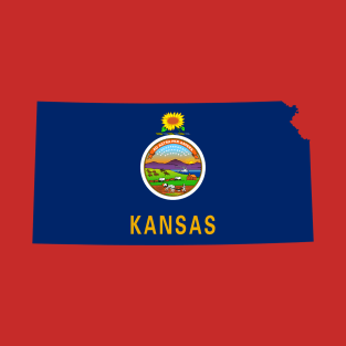 Kansas Flag Map T-Shirt