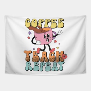 Coffee Teach Repeat Tapestry