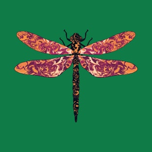 Lava swirl dragonfly illustration T-Shirt