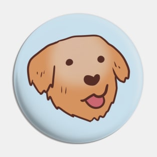 Golden Retriever face illustration Pin