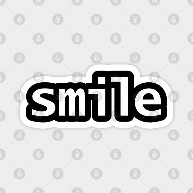 Smile Minimal Typography White Text Magnet by ellenhenryart